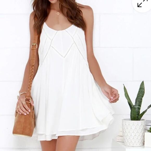 Lulus Dresses & Skirts - Lulus Easy Honey Ivory Slip Dress EUC size Medium